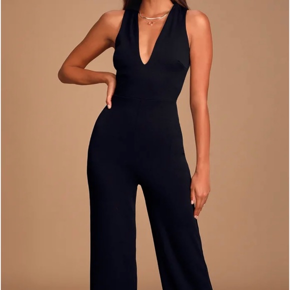 Thinking Out Loud Black Backless Jumpsuit. NWOT. - Picture 3 of 5